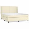vidaXL Box spring postel s matrac&iacute; kr&eacute;mov&aacute; 160x200 cm uměl&aacute; kůže