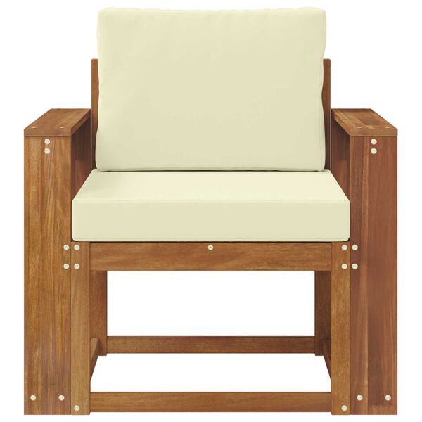 vidaXL Venkovn&iacute; pohovka Masivn&iacute; ak&aacute;ciov&eacute; dřevo a polyester Př&iacute;rodn&iacute;