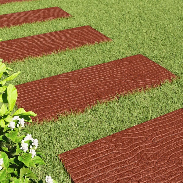 vidaXL Stepping Stone 6 pcs Červen&aacute; 60,5 x 25 x 2 cm Guma