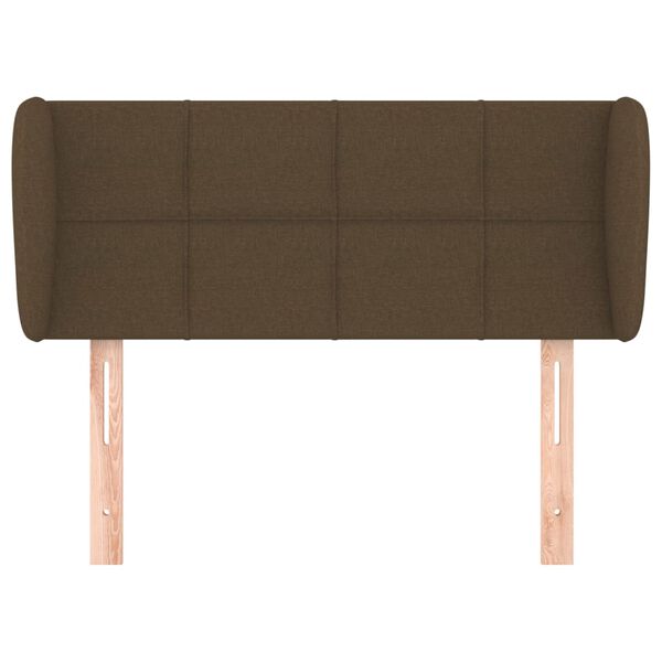vidaXL Čelo postele typu u&scaron;&aacute;k tmavě hněd&eacute; 83x23x78/88 cm textil