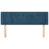 vidaXL Čelo postele typu u&scaron;&aacute;k tmavě modr&aacute; 147x16x78/88 cm samet