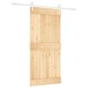 vidaXL Posuvn&eacute; dveře Př&iacute;rodn&iacute; a b&iacute;l&aacute; 95 x 210 cm Masivn&iacute; borov&eacute; dřevo