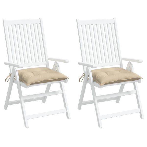 vidaXL Podu&scaron;ky na židli 2 ks b&eacute;žov&eacute; 50 x 50 x 7 cm oxfordsk&aacute; l&aacute;tka