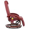 vidaXL Masážní polohovací TV křeslo vínové umělá kůže