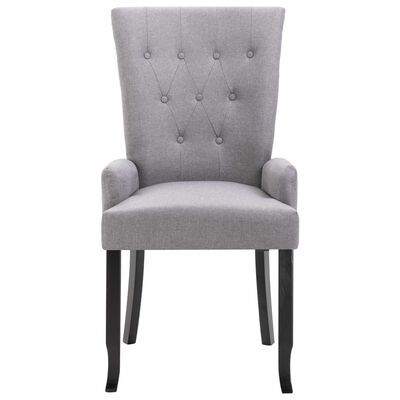 vidaXL Jídelní židle s područkami 4 ks světle šedé textil