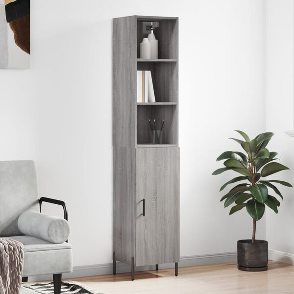 vidaXL Skř&iacute;ň highboard &scaron;ed&aacute; sonoma 34,5 x 34 x 180 cm kompozitn&iacute; dřevo