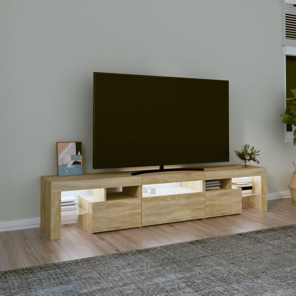 vidaXL TV skř&iacute;ňka s LED osvětlen&iacute;m dub sonoma 200x36,5x40 cm