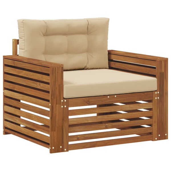 vidaXL Venkovn&iacute; pohovkov&aacute; souprava Masivn&iacute; ak&aacute;ciov&eacute; dřevo a polyester