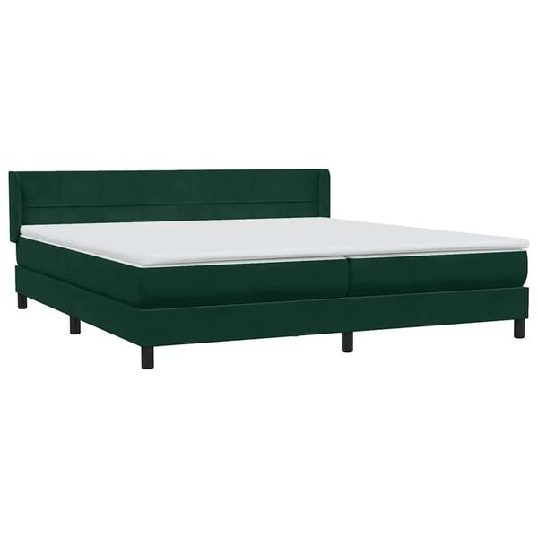 vidaXL Box spring postel s matrac&iacute; tmavě zelen&aacute; 180x220 cm samet