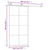 vidaXL Posuvn&eacute; dveře s kov&aacute;n&iacute;m 102,5 x 205 cm ESG sklo a hlin&iacute;k