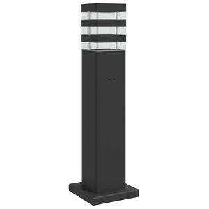 vidaXL Venkovn&iacute; stojac&iacute; lampa se z&aacute;suvkou čern&aacute; 50 cm hlin&iacute;k