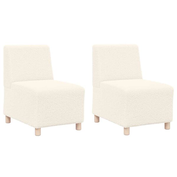 vidaXL Modulov&aacute; sedačka bez opěradel 2 pcs Kr&eacute;mov&aacute; 55 x 74 x 82 cm
