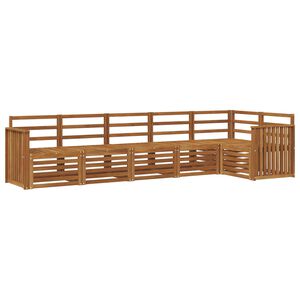 vidaXL Rohov&aacute; sofa sada 6 pcs Př&iacute;rodn&iacute; Masivn&iacute; ak&aacute;tov&eacute; dřevo