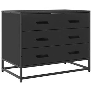 vidaXL Komoda se z&aacute;suvkami čern&aacute; 70x41x56 cm kompozitn&iacute; dřevo