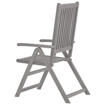 vidaXL Zahradní polohovací židle 6 ks šedé masivní akáciové dřevo