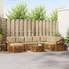 vidaXL Rohov&aacute; sofa sada 9 pcs Přirozen&aacute; a B&eacute;žov&aacute; Masivn&iacute; ak&aacute;tov&eacute; dřevo