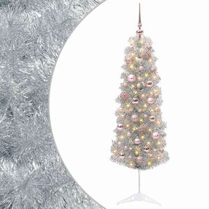 vidaXL &Scaron;t&iacute;hl&yacute; uměl&yacute; v&aacute;nočn&iacute; stromek s v&aacute;nočn&iacute;mi koulemi 150 cm 150 LED