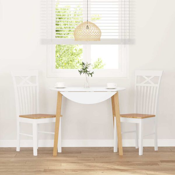 vidaXL Jídelní židle 2 ks bílé masivní dřevo gumové