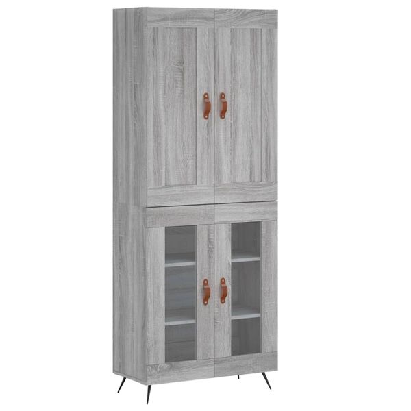 vidaXL Skř&iacute;ň highboard &scaron;ed&aacute; sonoma 69,5 x 34 x 180 cm kompozitn&iacute; dřevo