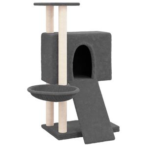 vidaXL &Scaron;krabadlo pro kočky se sisalov&yacute;mi sloupky tmavě &scaron;ed&eacute; 96 cm