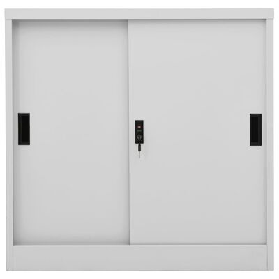 vidaXL Skříň s posuvnými dveřmi s květináčem světlé šedá ocel