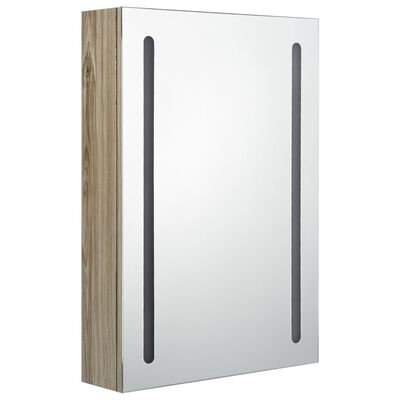 vidaXL LED koupelnová skříňka se zrcadlem dub 50 x 13 x 70 cm