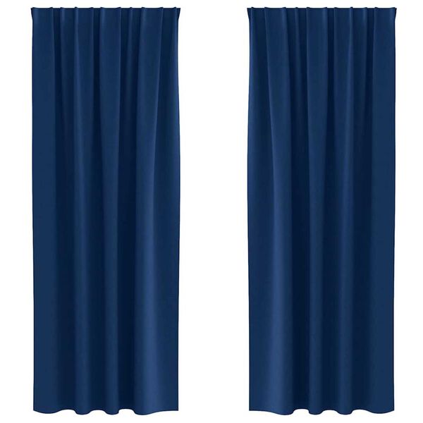 vidaXL Z&aacute;věsy na zatemněn&iacute; s kroužky 2 pcs Tmavě modr&aacute; 260 x 140 cm