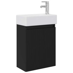 vidaXL Koupelnov&aacute; skř&iacute;ňka s bateri&iacute; Čern&aacute; 45,5 x 22,5 x 84 cm