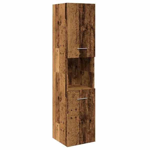 vidaXL Koupelnová závěsná skříňka old wood 30 x 30 x 130 cm kompozit