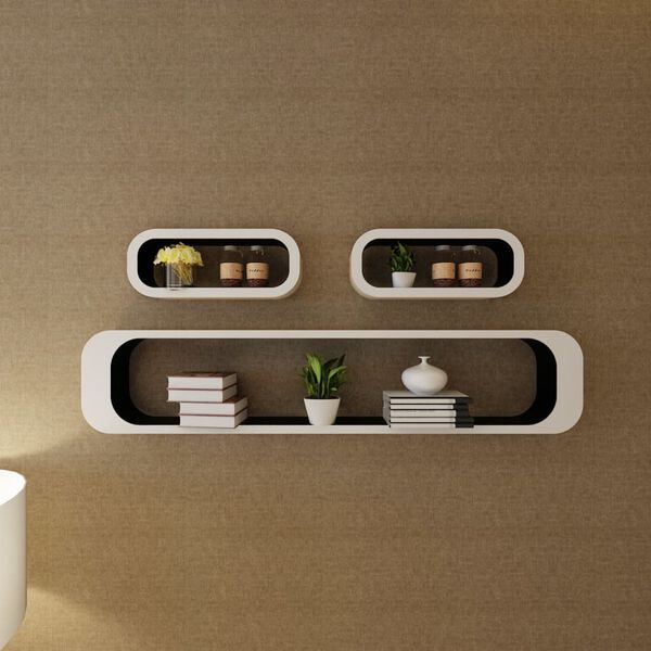 vidaXL Nástěnné police krychlové 6 ks černé a bílé