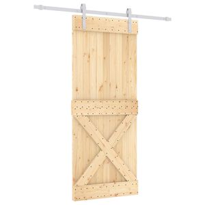 vidaXL Posuvn&eacute; dveře Př&iacute;rodn&iacute; a b&iacute;l&aacute; 85 x 210 cm Masivn&iacute; borov&eacute; dřevo