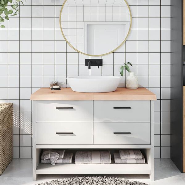 vidaXL Koupelnov&aacute; deska 120x50x(2-6) cm neo&scaron;etřen&eacute; masivn&iacute; dřevo