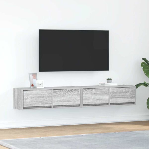 vidaXL TV skř&iacute;ňka &scaron;ed&aacute; sonoma 80x31x25,5 cm kompozitn&iacute; dřevo