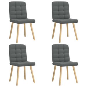 vidaXL J&iacute;deln&iacute; židle 4 ks tmavě &scaron;ed&eacute; textil