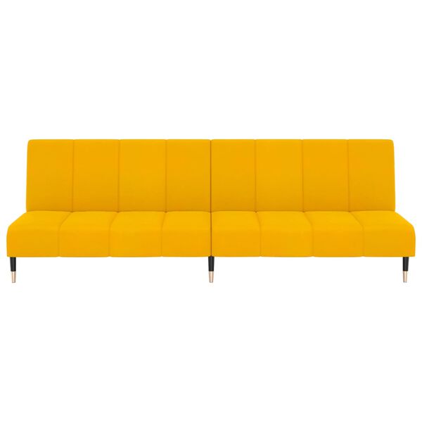 vidaXL 2m&iacute;stn&aacute; rozkl&aacute;dac&iacute; pohovka žlut&aacute; samet