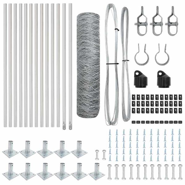 vidaXL Plotov&yacute; sloupek. Stř&iacute;brn&aacute; 25 x 0,6 m (36 mm s&iacute;ť) Ocel