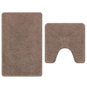 vidaXL Sada protiskluzov&yacute;ch koupelnov&yacute;ch rohož&iacute; 2 ks Hněd&aacute; 50 x 50 cm