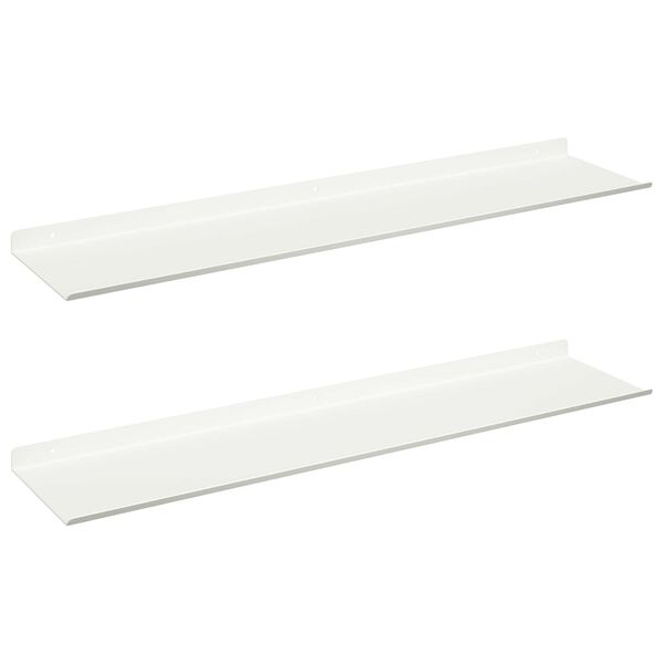 vidaXL Plovouc&iacute; police N&aacute;stěnn&yacute; 2 pcs B&iacute;l&yacute; 80 x 18 x 2,5 cm Ocel