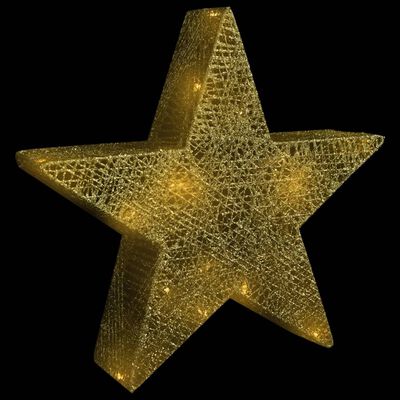 vidaXL Vánoční LED hvězdy 3 ks zlatá síťovina dovnitř i ven