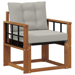 vidaXL Venkovn&iacute; pohovka Masivn&iacute; ak&aacute;tov&eacute; dřevo Př&iacute;rodn&iacute; a světle &scaron;ed&aacute;