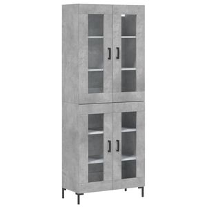 vidaXL Skř&iacute;ň highboard betonově &scaron;ed&aacute; 69,5x34x180 cm kompozitn&iacute; dřevo