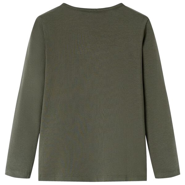 Dětsk&eacute; tričko s dlouh&yacute;m ruk&aacute;vem khaki 128