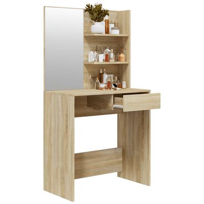 Toeletta con Specchio Rovere Artigianale 74,5x40x141 cm