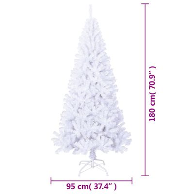 vidaXL Umělý vánoční stromek s hustými větvemi bílý 180 cm PVC