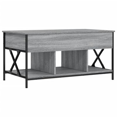 vidaXL Konferenční stolek šedý sonoma 100 x 55 x 50 cm kompozit a kov