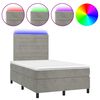 vidaXL Box spring postel s matrac&iacute; a LED světle &scaron;ed&aacute; 120x190 cm samet
