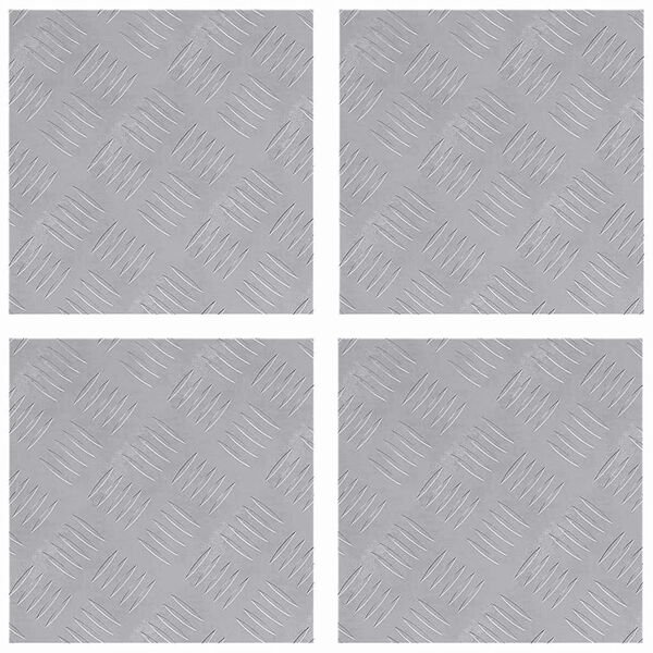 vidaXL Schodov&eacute; n&aacute;&scaron;lapy Čtvercov&yacute; 4 pcs Stř&iacute;brn&aacute; 30 x 30 cm Hlin&iacute;k