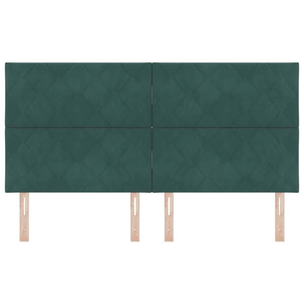 vidaXL Čelo postele s čelo Tmavě zelen&aacute; 180 cm samet