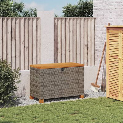 vidaXL Zahradní úložný box šedý 80x40x48 cm polyratan akáciové dřevo