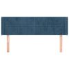 vidaXL Čelo postele typu u&scaron;&aacute;k tmavě modr&aacute; 147x16x78/88 cm samet